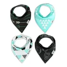 new design two layer thicken cute organic cotton baby triangle bib baby bandana