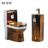 Sanitary ware bathroom set golden color ceramic dragon toilet bowl seat gold wc toilet