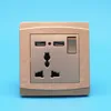 British standard multi 13A with light 2 USB electrical wall switch and socket