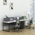Simple style steel frame design modern 2 people office desk