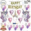 kids party favors unicorn birthday party decorations gold foil happy birthday foil balloons headband unicorn theme party set