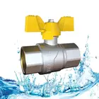 S1132 30 nickel plated aluminium butterfly handle gas Brass Ball Valve