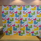 yellow blue green duck peva print shower curtain