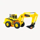 Toy Car Kids Free Wheel Mini Toy Yellow Plastic Car Slide Excavator