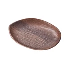 Wooden texture melamine food grade dinner plate for restaurant