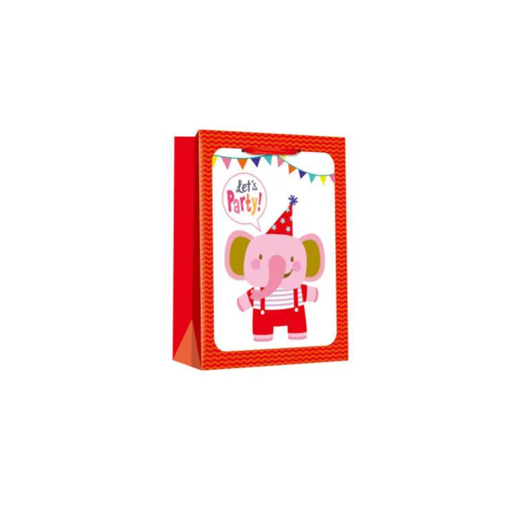red elephant paper kids birthday gift party bag