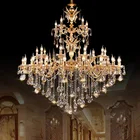 European zinc alloy gold crystal chandeliers pendant lights for the living room corridor of the hotel and villa