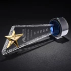 Custom design logo star crystal trophy K9 glass award