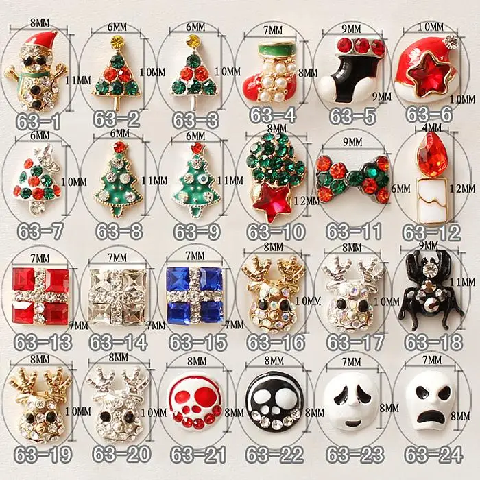 Factory direct sale shinny glitter 3d alloy shinny rhinestone black nail art