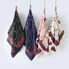 Customized luxury silk hair bandana for women satin square silk scarf , 1 dollar scarf hijab