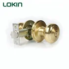 North american polished brass keyed round knob bathroom door indicator lock