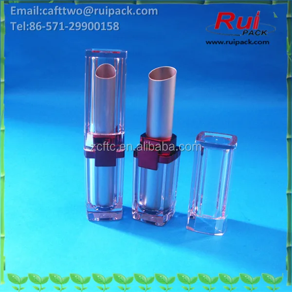 lipstick tube with aluminum tube, square metal aluminum lipstick