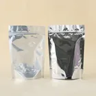 Transparent aluminum foil ziplock clear food stand up pouch bag
