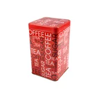 Square shape metal tea coffee sugar storage jars canisters assorted tins