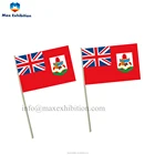 Factory supply country pattern hand waving wooden pole flag