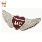 iron stamped silver plated hard enamel lapel pin