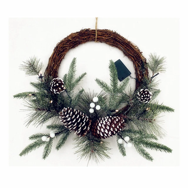 oem and odm lighting led twig christmas pe rattan wreath with