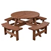 New 8 Seater Wooden Pub Bench Round Picnic Beer Table