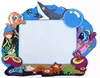 3d OEM brand PVC rubber sea animal shaped photo picture frame insert for gift blue color