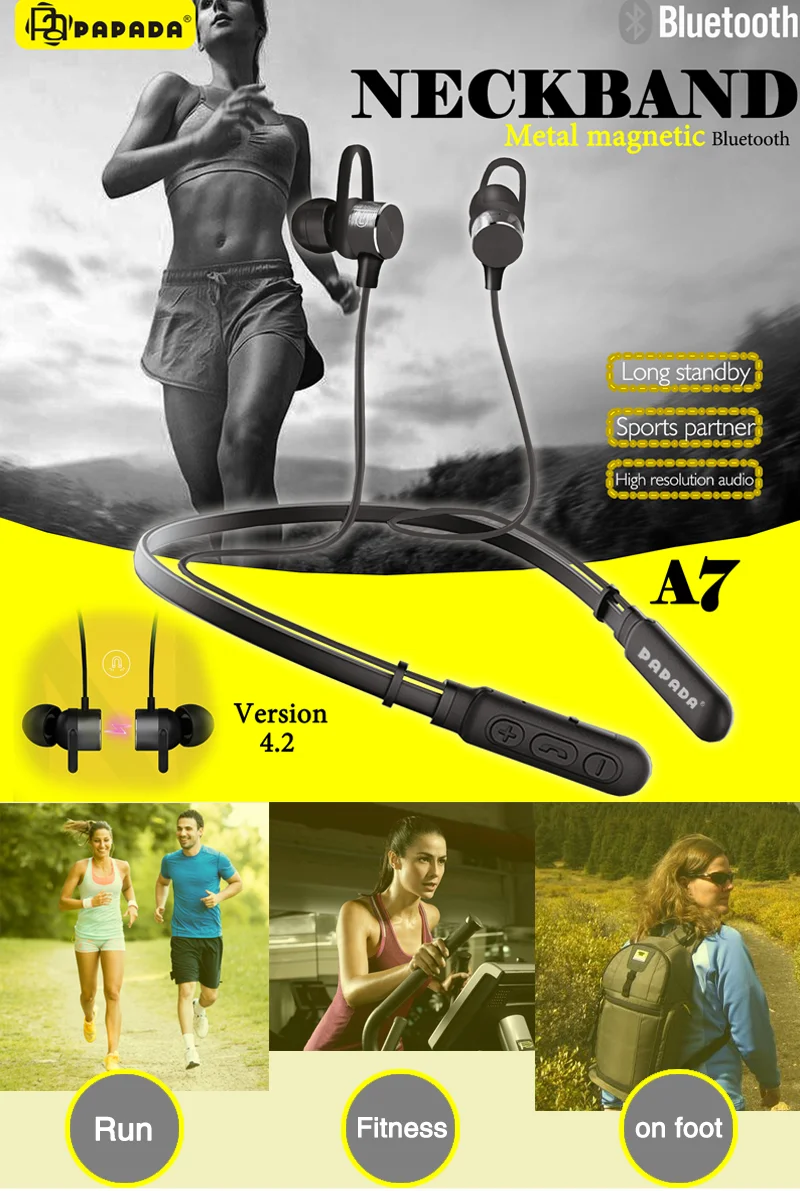 2019 trending Wireless Sport Metal Mini Headset In-Ear Bluetooth Earphones magnetic handfree - ANKUX.COM