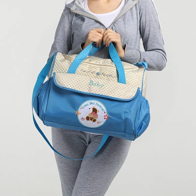 CROAL CHERIE 381830cm 5pcs Baby Diaper Bag Sets changing Nappy Bag For Mom Multifunction Stroller Tote Bag Organizer (15)