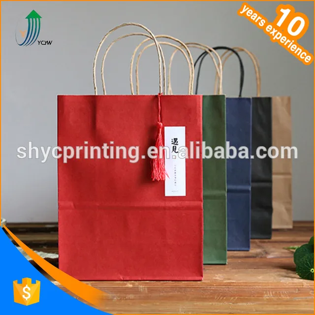 manufacturer supplier small gift packaging twist kraft paper bag