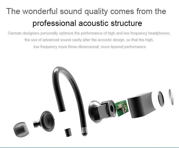 Amazon U8s Bluetooths 4.1 Sport Earphone Handfree Wireless Bluetooths Headset Earphones with Mic Ear-hook - ANKUX.COM