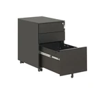 Assemble office cheap good price steel metal hanging vertical filing cabinet a4 3 drawers movable mobile pedestal file cabinet