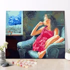 CHENISTORY Picture Painting By Numbers Little Girl On Canvas For Wholesale For Adult And Children With Frame