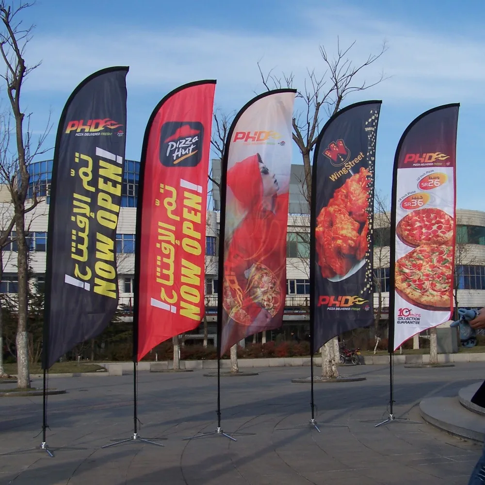 Long Life Custom Polyester Teardrop Feather Square Pegasus Advertising Flying Flag Banner Printing