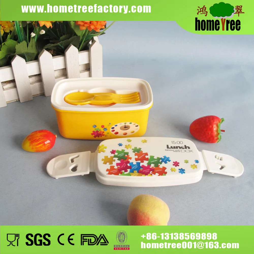 220ml 2 Compartments Plastic Food Container Rectangular With Lid
