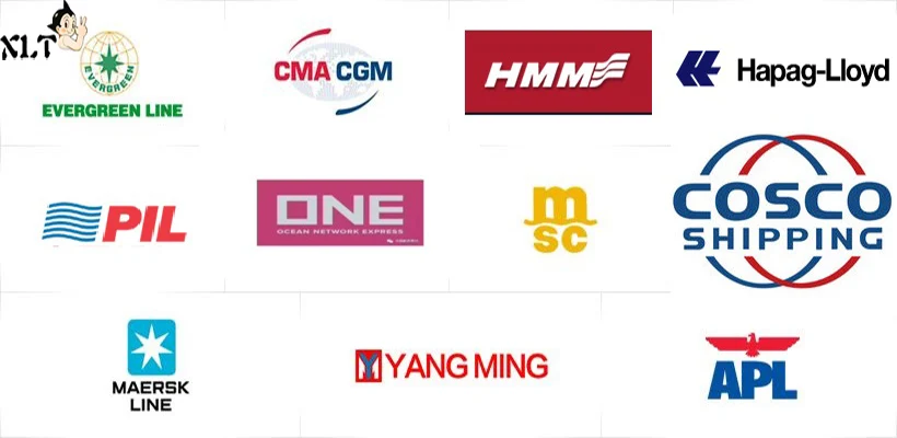 kmtc, cosco, emc, pil, msk,apl, kline, cma,msc, one