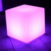 Hot sale outdoor remote control plastic colors changing sitting lighting cube 40 cm led cube