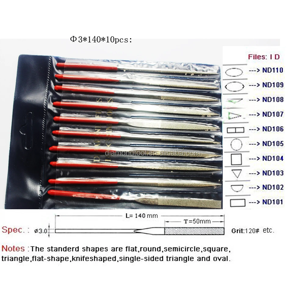 types of hand files Use Grinding Diamond Fileflat,round,triangle,square