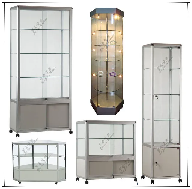 2015 Top Sale Good Glass Jewelry Display Cabinet Glass Display
