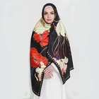 Muslim Shawl Scarf with Stain Spandex Chiffon Fabric Printed for Malaysia Girls