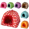 Pet supply hot selling dog beds with paw and bone pattern winter pet beds