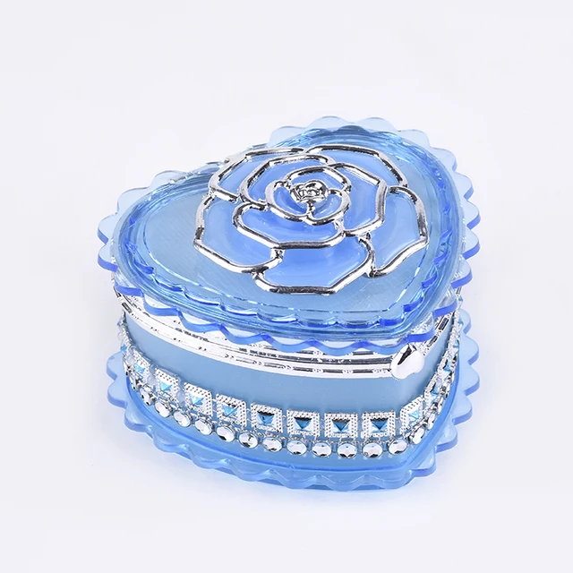 classic green heart shape carving flower jewelry gift box for