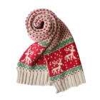 Hot selling Christmas knitted jacquard deer winter scarf