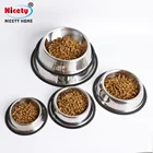 Eco-friendly Pet Dog Nicety Hot Sale Cheap Rubber Bottom Metal Stainless Steel Pet Dish/ Pet Feeder/ Dog Bowl