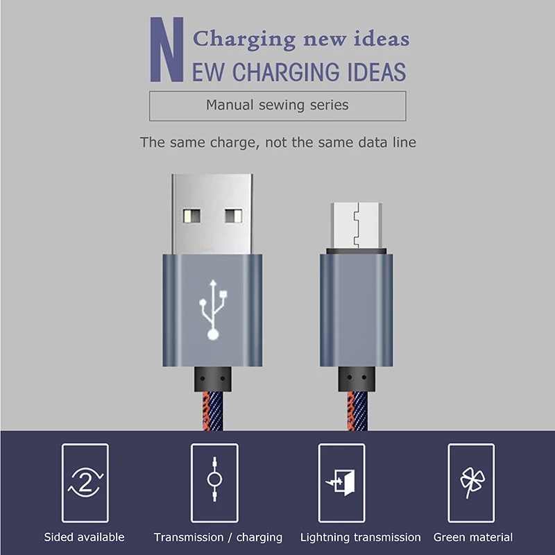 China Cheap Price 1m Denim Fabric Charger Data Sync USB Cable for Samsung - ANKUX.COM