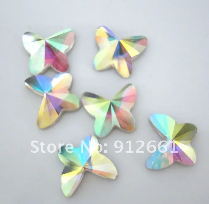 Crystal butterfly flat back AB color 12mm nail art accessory DIY component