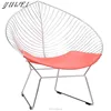 Modern Stackable Diamond Arm Wire Chair For Dining Home Furniture With Colorful Soft Cushion