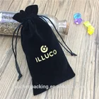 Deluxe small velvet pouch with plastic ends for jewelry /gift