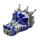Hand carved animal Figurine Lasurite Lapis Lazuli Crystal Dragon Skull
