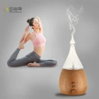 SIXU wood and glass waterless physical nebulizing aromatherapy essential oil nebulizer aroma mini home oil diffuser led