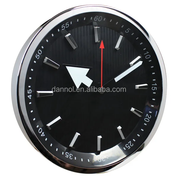 luxury business gifts shiny metal case designer wall clock 3d