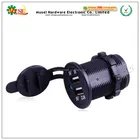 High Quality 5V 2.1A Thermostable PA66 Waterproof Motorcycle USB Charger Adapter, 2 Port USB Charger from China