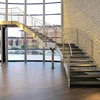 Modern interior residential steel beam curved stairs design