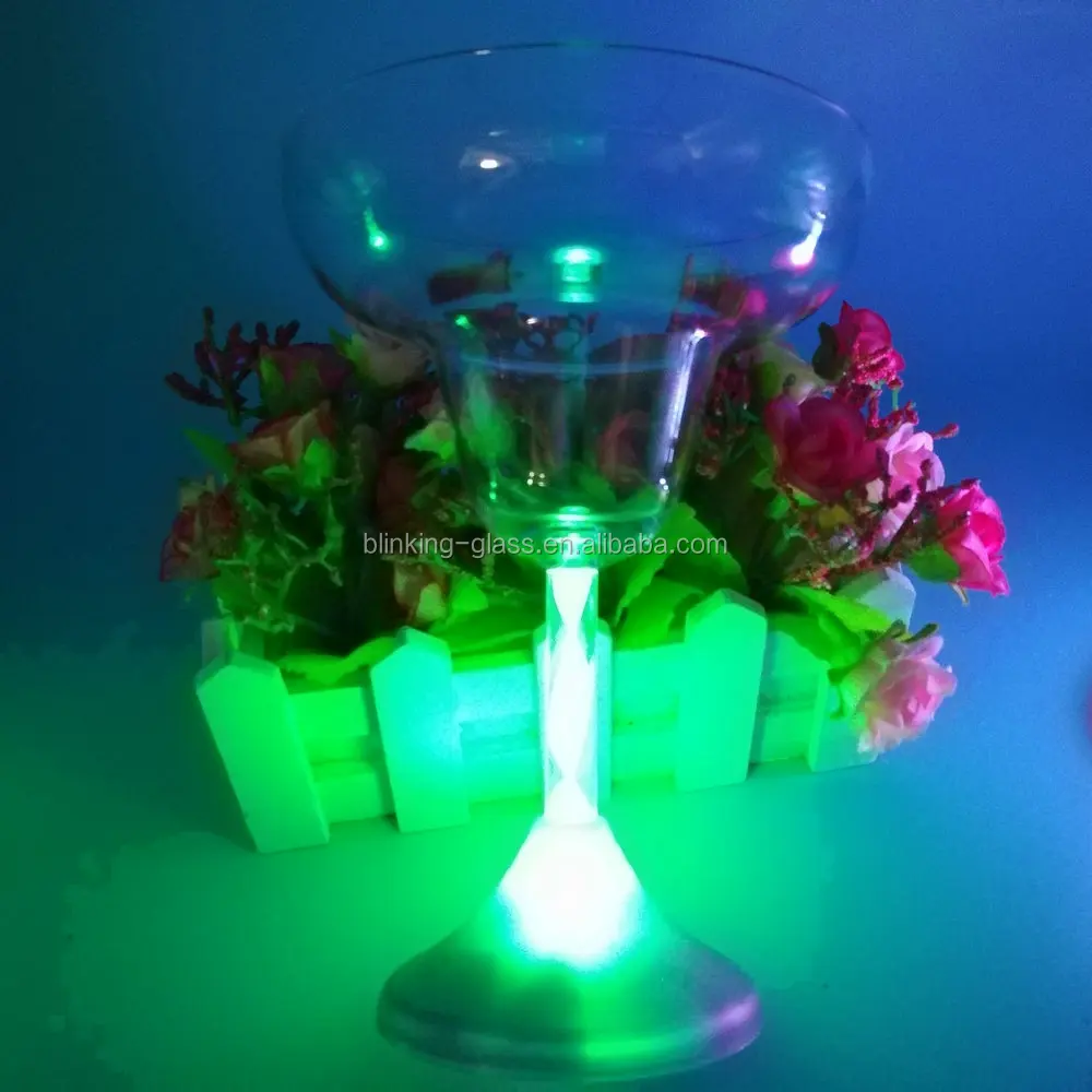 led blinking margarita glass